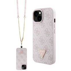 Guess GUHCP15SP4TDSCPP iPhone 15 6.1 pink hardcase Crossbody 4G Metal Logo (GUHCP15SP4TDSCPP)