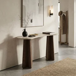 HANAH HOME Polica Zen Travertine Walnut