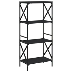 Regal za knjige s 4 razine crni 59x35x132 cm konstruirano drvo