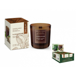 eoshop Sveča v kozarcu SANDALOVINA dišeči leseni stenj 150g