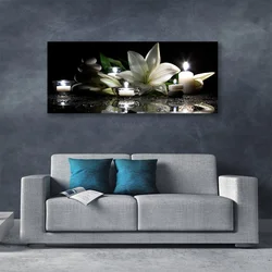 tulup.si Slika na platnu Spa sveče lily nature 125x50 cm