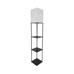 Podna lampa sa policama 1xE27/40W/230V crna/bela