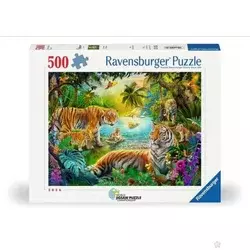 Ravensburger puzzle Porodica tigrova u oazi RA12001384