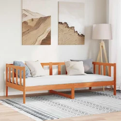 vidaXL Konstrukcija postelje z vzglavjem Voskast rjav 100 x 200 cm