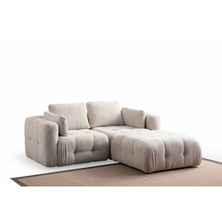 ATELIER DEL SOFA Amaris 2 Seater With Pouffe Beige ugaona sofa