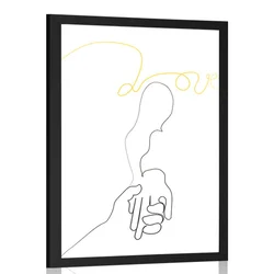 Plakat dotik rok poln ljubezni - 60x90 silver
