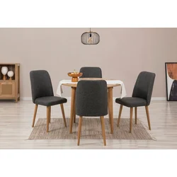 Hanah Home Set Trpezarijski sto i 4 trpezarijske stolice Vina 1053, Crni