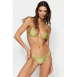 Trendyol Green Bikini Bottoms With Chain Accessories, Regular Leg