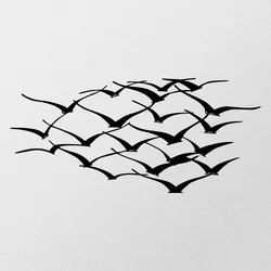 Wallity Zidna dekoracija Herd Of Birds, 120x55cm, Crna