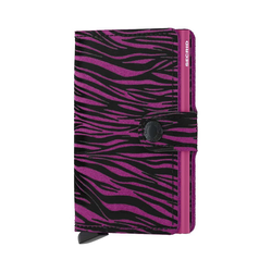 Usnjena denarnica Secrid Miniwallet Zebra Fuchsia roza barva