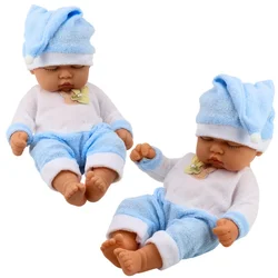 slomart Punčka LEAN TOYS Bobas, v modri pižami in s kapico s cofom