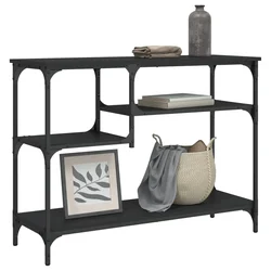 Konzolni stol s policama crni 100 x 35 x 75 cm