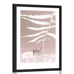 Plakat s paspartujem pravljično življenje v gozdu - 20x30 silver
