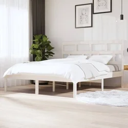 shumee vidaXL Posteljni okvir bel 180x200 cm masiven les