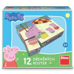 Peppa Pig drvene licencne kocke - 12 kockica