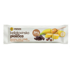 MEDEX beljakovinska ploščica-banana, čokolada, krispiji, med