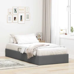 vidaXL Ottomanska postelja Temno siva 90 x 200 cm blago