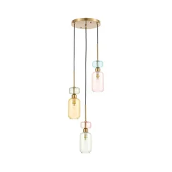 Luster na sajli MOLLY 3xE14/40W/230V, prečnik 38 cm, šaren