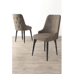 Hanah Home Set stolica Newa, 46x94x46 cm, 4 komada, Crno-smeđe