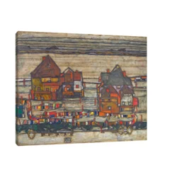 Canvas Slika na platnu Houses With Laundry, Egon Schiele, Bez rama, 150 x 120 cm