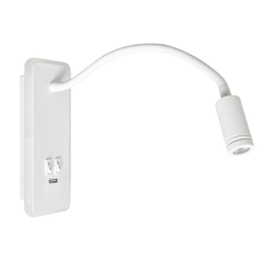 LED fleksibilna zidna lampica sa USB BASE LED/8W+LED/2W/230V bela