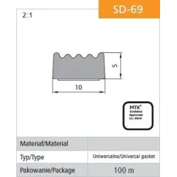 Mi SAMOLEPILJNO TESNILO ČRNO D-69/4-0 10*5MM MB - 100.0 MB - USZ SD-69