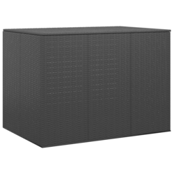 Kutija za vrtne jastuke od PE ratana 145 x 100 x 103 cm crna