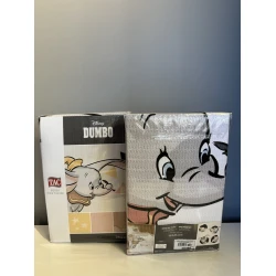 Tac Set posteljine sa prekrivačem za dečake Dumbo Cute, 100x150cm, Belo-sivi