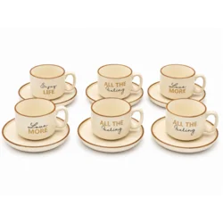 AMC HOME SET ŠOLJA LOVE&LIFE BEŽ 17790