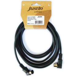 JustIn MIDI-Kabel MWD 3m black Angled