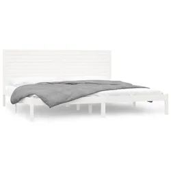 Vidaxl Posteljni okvir bel iz trdnega lesa 200x200 cm