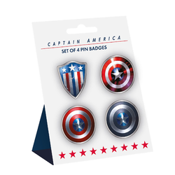 Half Moon Bay Komplet značk Marvel - Stolnik Amerika 4 kosi