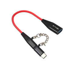 USB OTG kabel z Mikro USB in USB-C priklopom 2 v 1 - črn