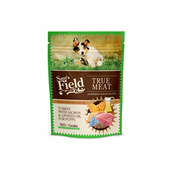 Sams Field True Meat Hrana za pse do 1. godine, Ukus ćuretina sa lososom i lanenim uljem, 6x260 g