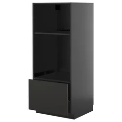 METOD / KNIVSHULT Visoki element za ugradne uređaje, Crnosiva/Nickebo boja antracita, mat, 60x60x140 cm
