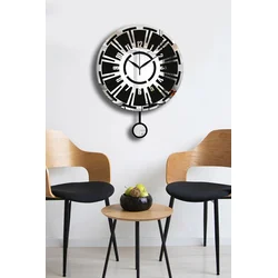 Wallity Zidni sat Vlnt114Gu, 39x50 cm, Srebrno-crni
