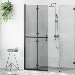Walk-In zid za tuširanje Crna 80 x 6,5 x 190 cm