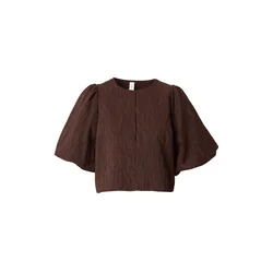 YAS Bluza YASMINU rjava / temno rjava