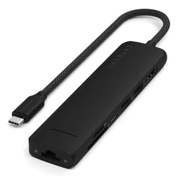 Satechi 7-in-1 USB-C Slim Multiport Adapter with Ethernet - Black