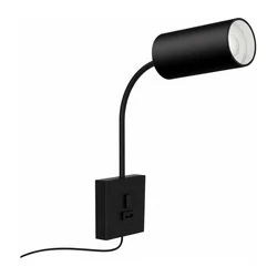 Immax NEO 08295L - Zidna lampa PUNTO sa USB 1xGU10/9W/230V crna