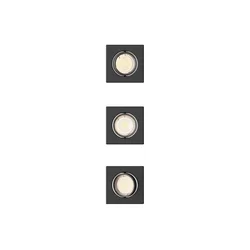 Philips - Komplet od 3 ugradna plafonska svetla PERIDOT 1xGU10/7W/230V, crna