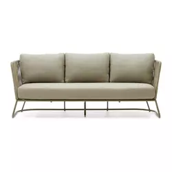Kaki zelen jeklen vrtni kavč Saconca – Kave Home