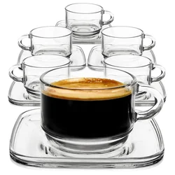 LAV Steklena skodelica s krožničkom 250 ml 6 kos.
