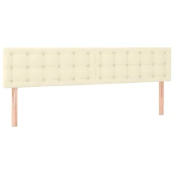 Vidaxl Posteljno vzglavje krem 200x5x78/88 cm umetno usnje