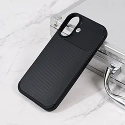 Maska za mobilni telefon iPhone 16 DEFENDER CARBON, Crna