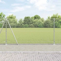 Heksagonalna ograda s betonskom osnovom 50 x 1,2 m Srebrna