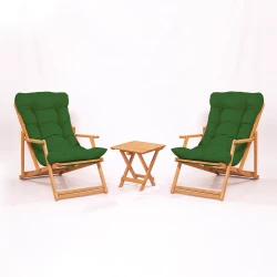 Hanah Home Baštenski set 2 stolice i stočić Zeleno-Bež
