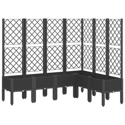 Vrtna sadilica s rešetkom crna 160 x 120 x 142 cm PP
