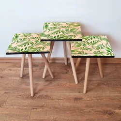 Hanah Home Set klub stočića 3Shp276, 3 komada, Šarena