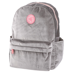 Play Školski ranac za devojčice Grey velvet Pop fashion, 43x30x20cm, Sivi